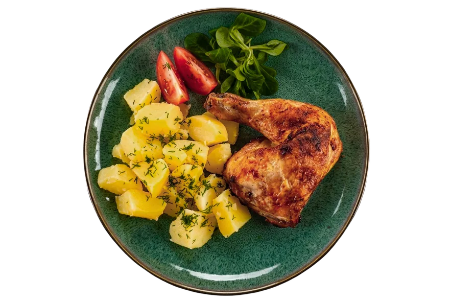 Muslo de pollo al horno con papas